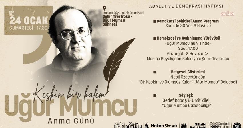 Araştırmacı gazeteci Uğur Mumcu, katledilişinin 33'üncü yılında Manisa’da, Büyükşehir Belediye Başkanı Besim