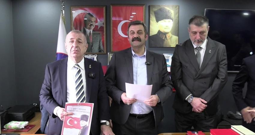 Zafer Partisi Genel Başkanı Ümit Özdağ, ilkokul birinci ve ikinci