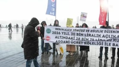 İstanbul’da Sağlık İlke-Sen ve Eğitim İlke-Sen üyeleri, 2026 asgari ücretinin