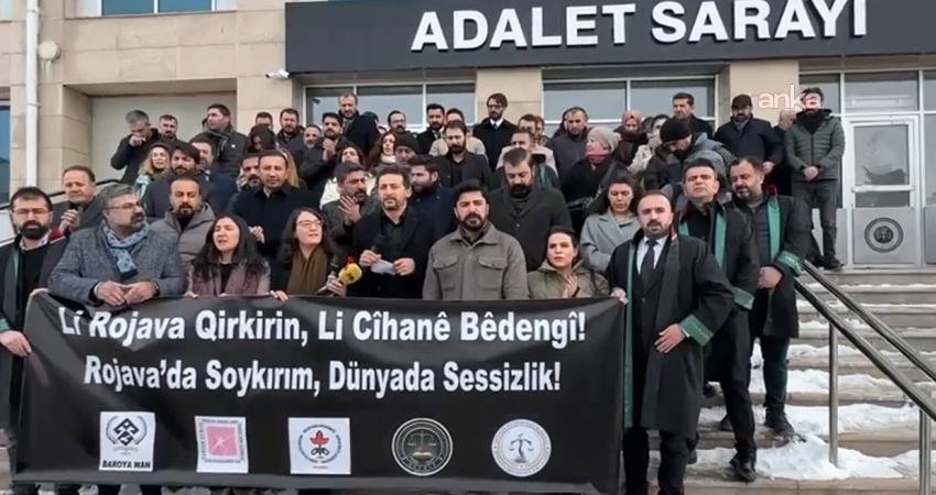 Van Adliyesi önünde Suriye’deki gelişmelerle ilgili açıklama: Saldırılar Suriye’de kalıcı barış ihtimalini zayıflatıyor Van Barosu, Özgürlük için Hukukçular Derneği (ÖHD), İnsan Hakları Derneği