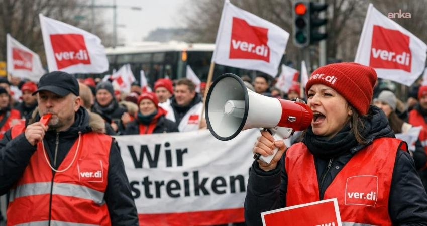 Almanya’da Verdi Sendikası'nın başlattığı 24 saatlik uyarı grevi, 15 eyalette