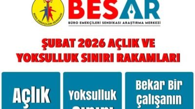 Büro Emekçileri Sendikası (BES) Araştırma Merkezi'nden yapılan açıklamada, dört kişilik