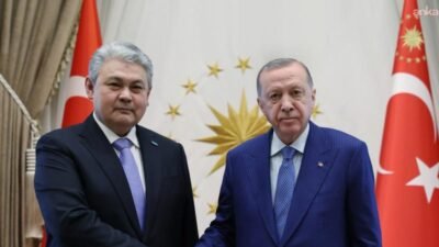 Cumhurbaşkanı Recep Tayyip Erdoğan, Kazakistan Dışişleri Bakanı Yermek Koşerbayev’i Cumhurbaşkanlığ'nda
