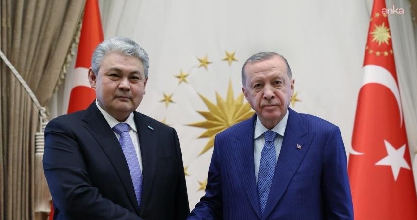 Cumhurbaşkanı Recep Tayyip Erdoğan, Kazakistan Dışişleri Bakanı Yermek Koşerbayev’i Cumhurbaşkanlığ'nda