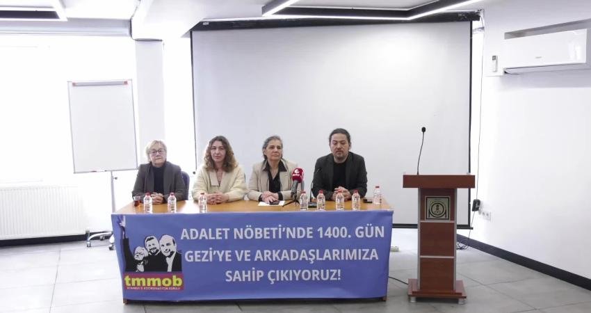 Gezi için Adalet Nöbeti’nin 1400. günü… TMMOB İstanbul İKK Sekreteri Usta: “Gezi’yi, Gezi Davası’nda tutsak edilen arkadaşlarımızı savunmaya devam edeceğiz” TMMOB İstanbul İl Koordinasyon Kurulu, "Gezi için Adalet Nöbeti"nin 1400.