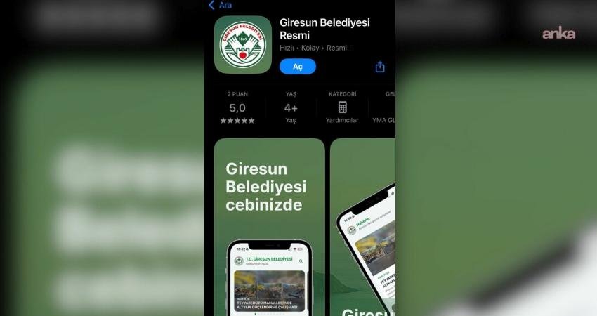 Giresun Belediyesi, dijital belediyecilik çalışmaları kapsamında Android ve iOS platformlarında
