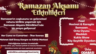 Gölbaşı Belediyesi, ramazan ayı boyunca ilçe genelinde çeşitli etkinlikler ve