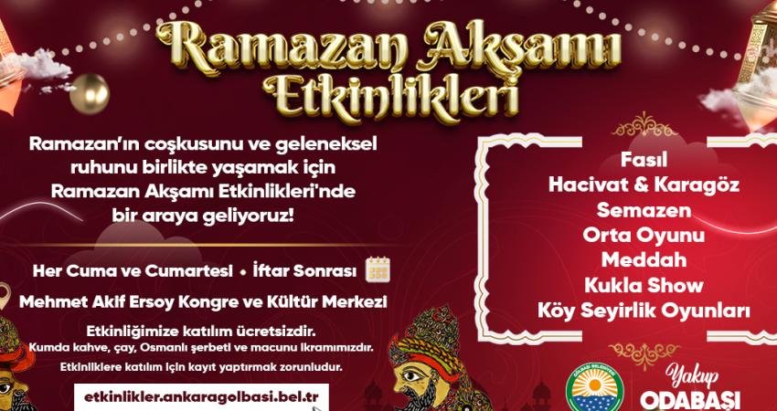 Gölbaşı Belediyesi, ramazan ayı boyunca ilçe genelinde çeşitli etkinlikler ve