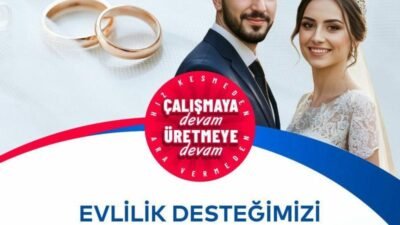 İstanbul Büyükşehir Belediyesi (İBB), yeni evlenen çiftlere yönelik “Evlilik Desteği”nin