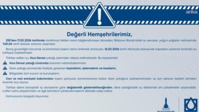 Balçova Barajı’nda doluluk oranı yüzde 81,04’e ulaştı. Dolusavak kapakları açılarak
