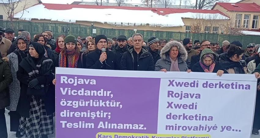 DEM Parti Kars İl Eş Başkanlığı öncülüğünde bir araya gelen