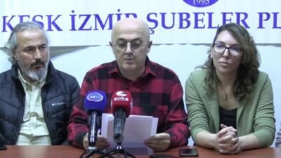 KESK İzmir Şubeler Platformu, sendikanın iş bırakma eylemi gerekçe gösterilerek