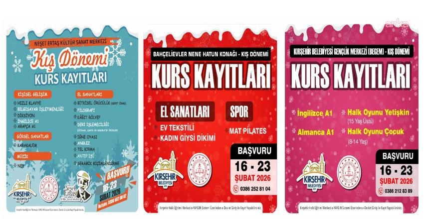 Kırşehir Belediyesi kış dönemi kursları için kayıtlar başladı Kırşehir Belediyesi Neşet Ertaş Kültür Sanat Merkezi, Bahçelievler Nene Hatun