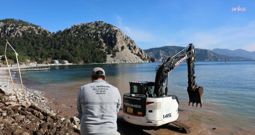 Marmaris Belediyesi, olumsuz hava koşulları ve kuvvetli dalga hareketleri nedeniyle