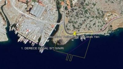 Marmaris'in Bozburun Mahallesi'nde bir bölümü 1. derece doğal sit alanında