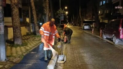 Milas Belediyesi ekipleri, ilçede beklenen şiddetli yağış öncesinde sahada yoğun