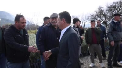 Muğla Büyükşehir Belediyesi, "Meyve Fidanı Destekleme Projesi" kapsamında Menteşe ilçesinde