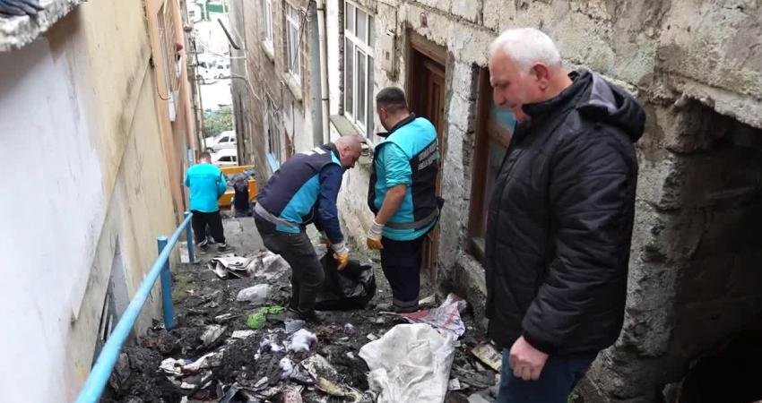 Ortahisar Belediye Başkanı Ahmet Kaya, Sanayi Mahallesi’nde çıkan yangında evleri