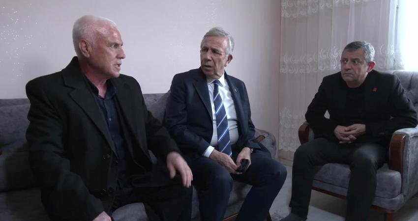 CHP Genel Başkanı Özgür Özel, Kahramanmaraş’ın Şekeroba beldesinde depremde altı