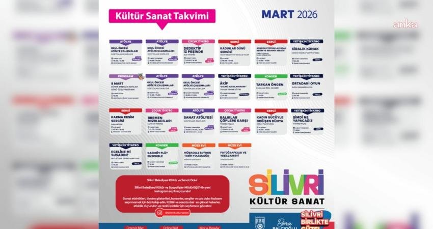Silivri Belediyesi, 2026 yılı mart ayında kültür ve sanat etkinliklerini