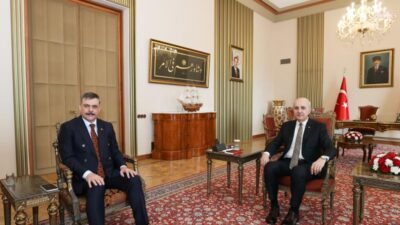 TBMM Başkanı Numan Kurtulmuş, İçişleri Bakanı Mustafa Çiftçi'yi makamında kabul