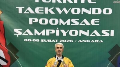 Ankara’da düzenlenen Türkiye Taekwondo Poomsae Şampiyonası’nda Foça Belediyespor sporcusu Şerif