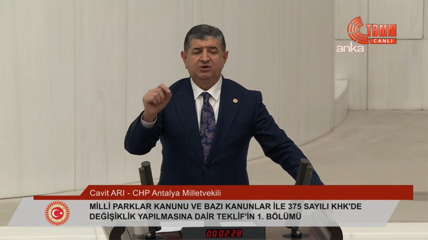 TBMM Genel Kurulu'nda Meclis Başkanvekili Celal Adan başkanlığında Milli Parklar