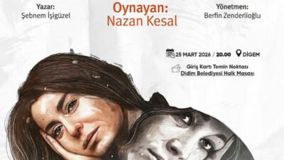 Didim'de oyuncu Nazan Kesal’ın sahne aldığı "Yaralarım Aşktandır" adlı tiyatro
