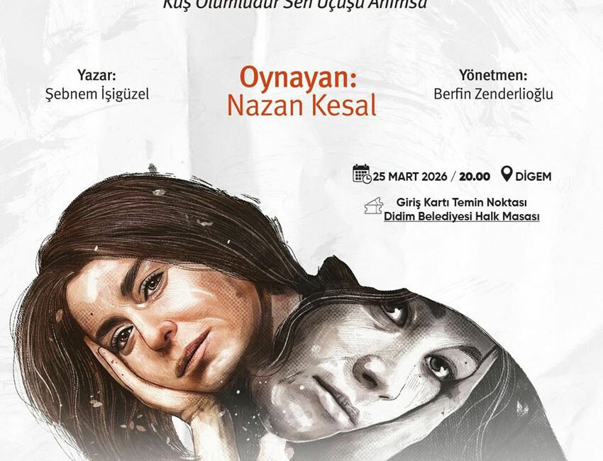 Didim'de oyuncu Nazan Kesal’ın sahne aldığı "Yaralarım Aşktandır" adlı tiyatro