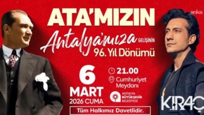 Gazi Mustafa Kemal Atatürk’ün Antalya’ya gelişinin 96’ncı yılı, Antalya Büyükşehir