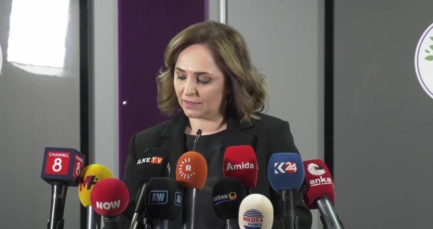 DEM Parti Sözcüsü Ayşegül Doğan, terör örgütü PKK lideri Abdullah