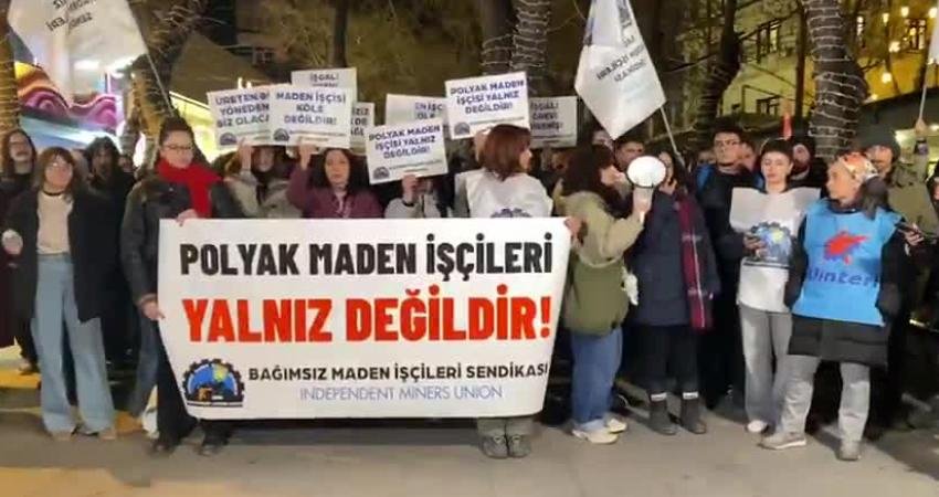 Bağımsız Maden-İş’ten Polyak Madencilik için Ankara’da eylem: Ya talepleri kabul edin ya Kınık’ı terk edin Bağımsız Maden İş Sendikası, Polyak Madencilik işçilerine destek amacıyla, "Polyak