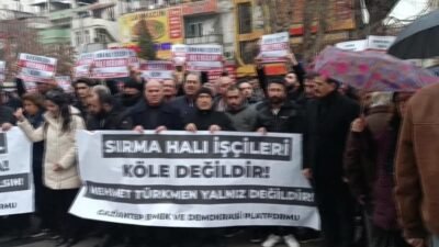 BİRTEK-SEN Genel Başkanı Mehmet Türkmen’in Sırma Halı işçilerinin eyleminde yaptığı