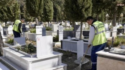 Burhaniye Belediyesi, Ramazan Bayramı öncesinde ilçedeki mezarlıklarda geniş kapsamlı temizlik