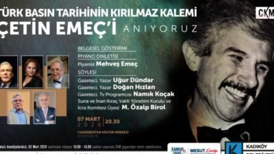 Gazeteci-yazar Çetin Emeç, ölümünün 36’ncı yılında Kadıköy Belediyesi’nin düzenleyeceği programla anılacak.