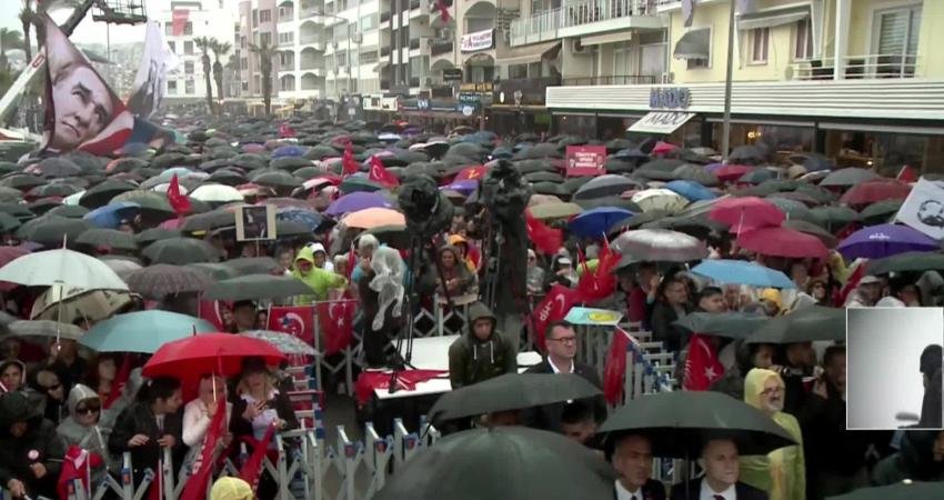CHP'nin tutuklu Cumhurbaşkanı Adayı Ekrem İmamoğlu, CHP'nin Kuşadası mitingine gönderdiği