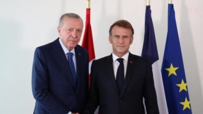 Cumhurbaşkanı Recep Tayyip Erdoğan, Fransa Cumhurbaşkanı Emmanuel Macron ile bir