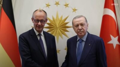 Cumhurbaşkanı Recep Tayyip Erdoğan, Almanya Şansölyesi Friedrich Merz ile bir