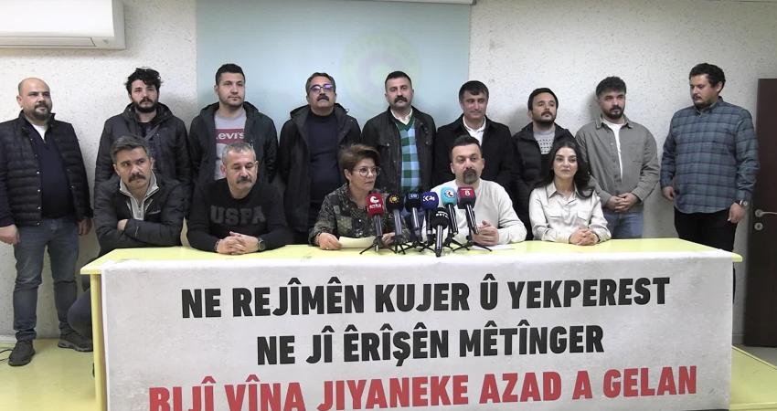 Diyarbakır Emek ve Demokrasi Platformu: “İran’a her türlü askeri müdahaleye karşıyız, Molla rejimini de kabul etmiyoruz” Diyarbakır Emek ve Demokrasi Platformu, ABD ve İsrail’in İran’a yönelik