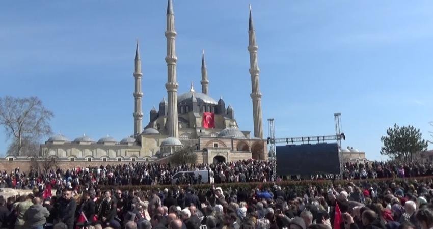 Edirne’de 26 Mart Balkan Şehitlerini Anma Günü kapsamında Selimiye Meydanı’nda