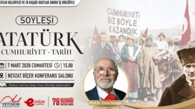 Efeler Belediyesi, sosyolog ve yazar Emre Kongar'ın konuşmacı olarak yer