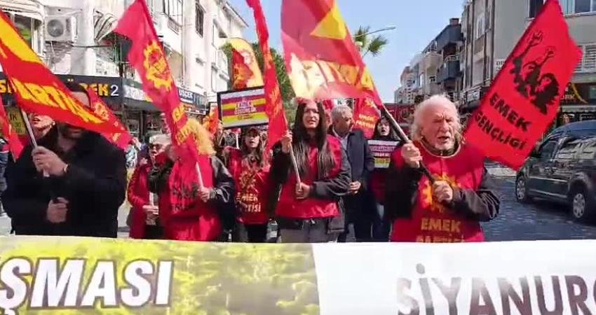 EMEP Genel Başkanı Aslan: “Şirketler kaynakları sömürüp gittiklerinde ekilecek toprak kalmıyor” Emek Partisi (EMEP) Genel Başkanı Seyit Aslan, Balıkesir Altınoluk’ta "Doğa talanına