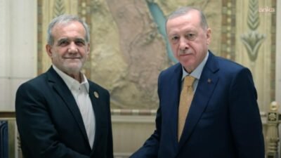 Cumhurbaşkanı Recep Tayyip Erdoğan, İran Cumhurbaşkanı Mesud Pezeşkiyan ile bir