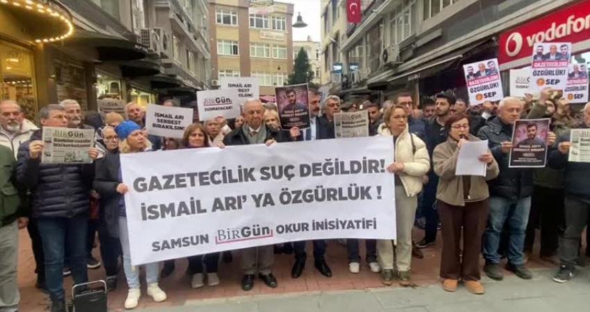 Samsun BirGün Okur İnisiyatifi üyeleri, sivil toplum kuruluşları, gazeteciler ve
