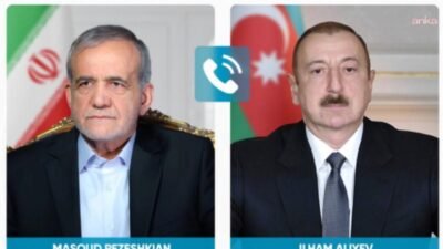 İran İslam Cumhuriyeti Cumhurbaşkanı Mesud Pezeşkiyan ile Azerbaycan Cumhuriyeti Cumhurbaşkanı