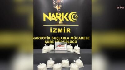 İzmir’in Konak ilçesinde bir kargo gönderisinde polis ekiplerince 9 kilo