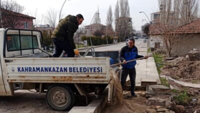 Kahramankazan Belediyesi Fen İşleri Müdürlüğü ekipleri, ilçe genelinde vatandaşların daha