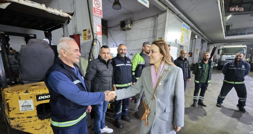 Konak Belediye Başkanı Nilüfer Çınarlı Mutlu, araçların bakım ve onarımını