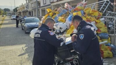 Kuşadası Belediyesi Zabıta Müdürlüğü ekipleri, çevreyi korumak amacıyla yürüttüğü denetim