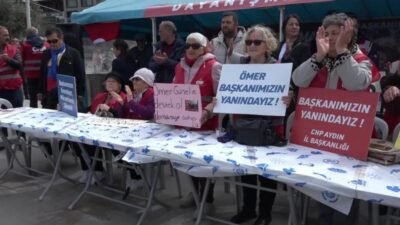 Kuşadası’nda kurulan “Adalet ve Dayanışma Çadırı”na siyasi isimlerin destek amaçlı